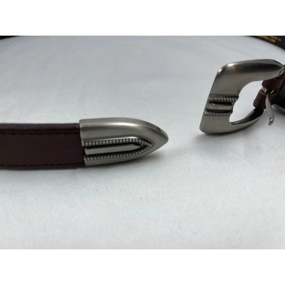 Zep-Pro Ohio State Buckeyes Mens 34 Brown Leather Western Concho Braided Belt